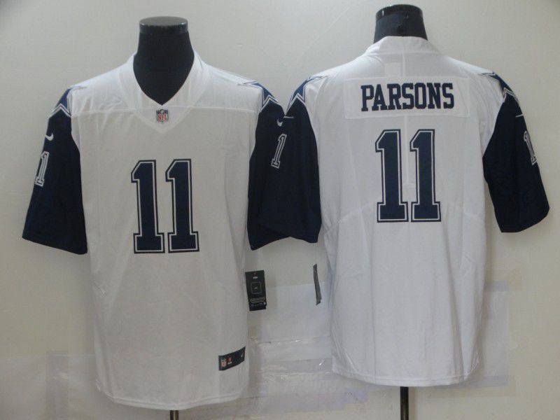 Men Dallas Cowboys 11 Parsons White Nike Vapor Untouchable Limited 2021 NFL Jersey